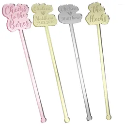 Party Supplies 10/50/100 Personalized Engraved Drink Stirrers Cocktail Sticks Custom Name Wedding Place Card Hen Acrylic Baby Shower Gift