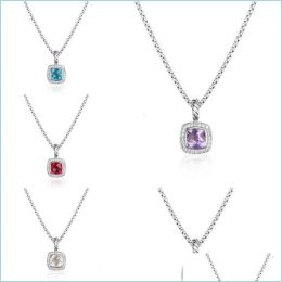 Necklaces Pendant Necklaces Necklaces Men Jewellery Designers Twisted Necklace Petite Bluetopaz Black Onyx Amethyst Garnet Diamond Jewel Dhgar