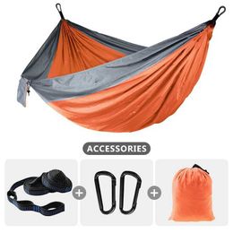 Hammocks Single Camping Hammock 220x100cm Premium Safety Lightweight Adult Kids With 2 Tree Straps For Picnic Travel Survival H240530 OMLD