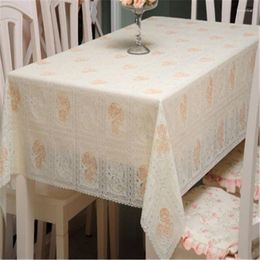 Table Cloth 005 Beige Brown Golden PVC Tablecloth Tea Cup Mat Cover Runner Water Oil Proof Dining Antependium