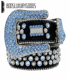 2022 Designer Belt Simon Belts for Men Women Shiny diamond belt Black on Black Blue white multicolour6905092