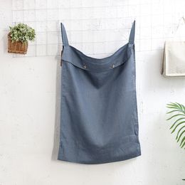 100% Linen Hanging Laundry Hamper Bags Over The Door with Buttons Zipper Space Saving Door Hampers for Dirty Clothes Home Travel