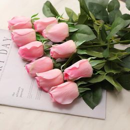 Decorative Flowers 3Pcs Beautiful Silk Artificial Rose Wedding Home Table Decor Long Bouquet Arrange Fake Plant Valentine's Day Presents