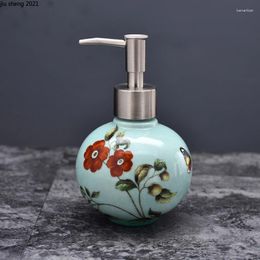 Liquid Soap Dispenser Painted Ceramic Lotion Bottle High-end Pattern Bathroom Accessories Home Square Shampoo Shower Gel