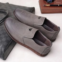 Casual Shoes Men's Leather Slip-On Non-Slip Soft Sole Fashionable Comfortable Quality