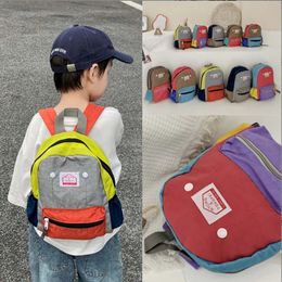 Kids Backpack With Label Kids Canvas School Bag Lightweight Size Girls Boys Backpack 3-6 Years Kids Bags Toddler Backpack 240530
