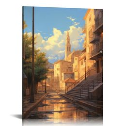 Seville Spain Vintage Travel Poster Street Canvas Wall Art Print Painting for Wall Decor Living Room Bedroom