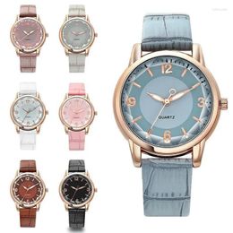 Wristwatches Leather Strap Ladies Watch Polygon Glass Luxury Women Clocks Dial Quartz Creative Fashion