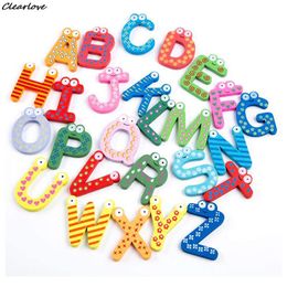 Magnetic Learning Alphabet Letters Fridge Magnets Refrigerator Stickers Wooden Educational Kids Toys for Children