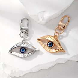 Hollow Turkey Blue Evil Eye shape pendant Keychain dangle Key Rings Lobster Clasp Keyring Lucky Charms Gift