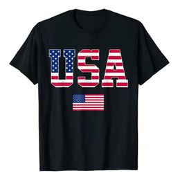 USA T-Shirt Women Men Patriotic US Flag 4th of July Apparel American Proud Graphic Tee Top Independence Day Clothes Novelty Gift 240530