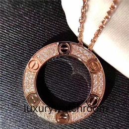 Cartre High End jewelry necklaces for womens Full Sky Star Necklace Women Pure Silver Full Diamond Love Collar Chain Light Luxury Trendy Pendant Original 1:1 With logo