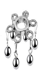 Penis Lock Cockrings Metal Scrotum Pendant Ball Stretcher Stainless Steel Weight Cock Ring BDSM Bondage Gear Restraint Sex Toy for9968550