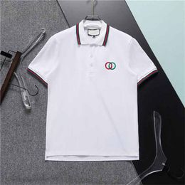 Mens Polo Shirt Designer Polos Black Shirts Man Fashion Luxury White Embroidery Snake Little Bees Printing Brands Plaid Tshirt Tops Tee Mens T ShirtQ88830