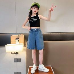 Teens New Summer Denim Fashion Girl Short Children Jeans Shorts Solid Girls Half Pants Clothing