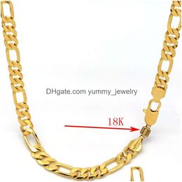 Chains Mens Necklace Real 18 K Stamp Solid Gold Figaro Link Chain Fine Authentic Finish Ltalian 10 Mm 24 Inch Drop Delivery Jewelry Ne Dhesa