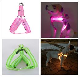 C02 Striped pet dog LED light harnesses pet belt luminous dog harness for medium large dogs USB rechargeable4705839