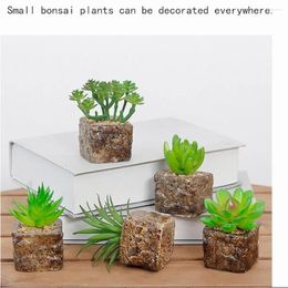 Decorative Flowers Lovely Artificial Plants With Pot Simulation Succulents Mini Bonsai Potted Placed Green Fake Faux Table Decor