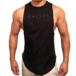 Bodybuilding Sport Tank Tops Men Gym Fitness Workout Sleeveless Shirt Male Stringer Singlet Summer Casual Loose Undershirt Vest 240530