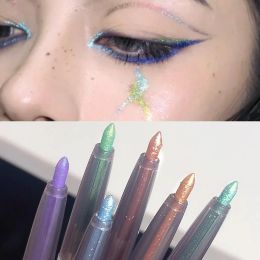 Shiny Eyeliner Pencil Quick Drying Lasting Waterproof Non-smudge Pearlescent Eye Liner Blue Green Red Brightening Eye Makeup