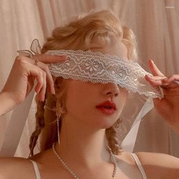 Party Supplies Women Black Hollow Lace Transparent Eye Masks White Cutout Patch Blindfolds Apparel Style Bandage Strap Sexy Covers
