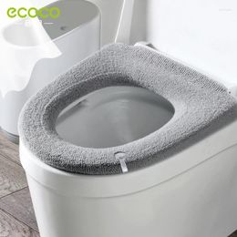 Toilet Seat Covers ECOCO Winter Warm Cover For Bathroom Universal Washable Soft Thick Household WC Closestool Cushion Pad With Handle