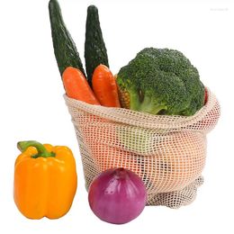 Storage Bags 1Pc Environmental Protection Pure Cotton Coarse Mesh Bag Supermarket Drawstring Shopping For Vegetables Fruits