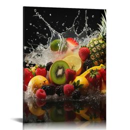 Dancing Fruit Modern Landscape Artwork Canvas Prints on Stretched Canvas Wall Art for Living Room Home Decorations