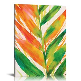 Sylvie EV Palma, Rainbow Palms Blush and Banana Leaves Framed Canvas Wall Art Set, Set Natural, Colorful Palm Branches Art for Wall