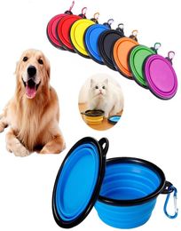 350ML Large Collapsible Dog Cat Folding Silicone Bowl Portable Puppy Food Container Outdoor Feeder Dish Bowl Dog accessorie4549600