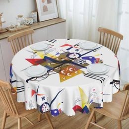 Table Cloth Vintage Wassily Kandinsky On White Round Tablecloths 60 Inches Abstract Pattern Covers For Wedding