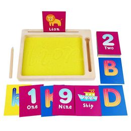 Math Counting Time Intelligence toys Montessori Beach Tray Learning Toy Childrens Digital Recognition Pen Control Sensor Game Fine Car WX5.29