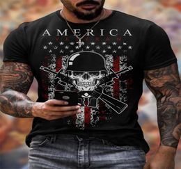 Star pattern 3D printed Tshirt visual impact party shirt punk gothic round neck highquality American muscle style short sleeves7077696