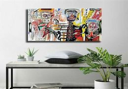 Jean Michel Basquiat Graffiti Art Oil Painting Colourful Abstract Posters Prints Canvas Wall Art Pictures Bedroom Modern Home Dec6407326