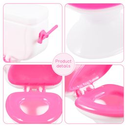 3 Pcs House Dollhouse Toilet Child Girl Toys Bathroom Baby Plastic for Kids