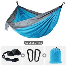 Hammocks Single Camping Hammock 220x100cm Premium Safety Lightweight Adult Kids With 2 Tree Straps For Picnic Travel Survival H240530 WDE7
