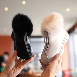 Boots Girls Winter Boots Brand New Childrens Ankle Boots Warm and Fluffy Plush Fur Thick Childrens Snow Boots Front Zipper Fashion Princess Fashion WX5.29