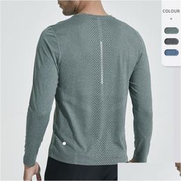 Yoga Outfit Men Sports Long Sleeve T-Shirt Mens Sport Style Shirts Training Fitness Clothes Elastic Quick Dry Sportwear Top Plus Size Ots31