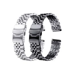 Stainless Steel Bracelet 18mm 19mm 20mm 21mm 22mm 24mm 26mm Women Men Silver Solid Metal Watch Band Strap Accessorie 279t
