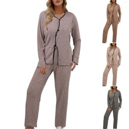Home Clothing Knitted Wool Pyjamas Sets Female Autumn Winter Cardigan Clothes Students Warm Homewear Suit Nightgowns Loose 2Pcs Pajama Set