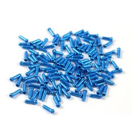 Pack of 50 Mountain Bike Brake Wire Aluminium Alloy Tail Cap MTB Bicycle Shifter Cable Cover Sleeves Ends Cycling Blue