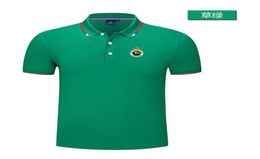 Racing de Santander Men039s and women039s POLO shirt silk brocade short sleeve sports lapel Tshirt LOGO can be customized4886319