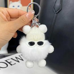 Plush Keychains New Fashion Cute Plush Little Briquette Rabbit Keyring Car School Bag Keychain Pendant Girl Decorative Gift U5b6 s241