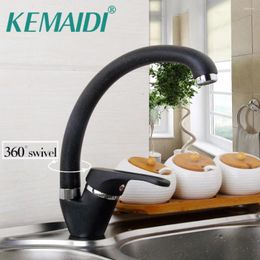 Kitchen Faucets KEMAIDI Black Hand Painting Water Mixer 360 Swivel Degree Rotation Faucet Single Handle For Basin Sink MixerTap