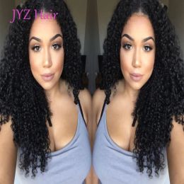 Wigs Glueless Full Lace Human Hair Wigs Kinky Curly Natural Color Peruvian Brazilian Malaysian Indian Mongolian Lace Front Wigs With Ba