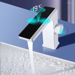 Bathroom Sink Faucets Changlilai Intelligent Digital Display Wash Basin And Cold Faucet Cabinet Brass Modern