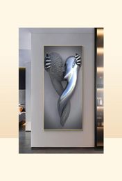 Paintings Couples Metal Figure Statue Canvas Painting Nordic Love Kiss Poster And Prints Sexy Body Wall Art Pictures For Living Ro7589501