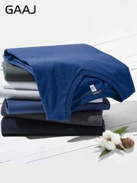 Men's T-Shirts 100 cotton mens T-shirt V-neck plain weave T-shirt short sleeved solid T-shirt blank top GAAJ brand street clothing high-quality mens clothingL2405