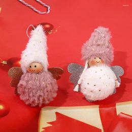 Christmas Decorations Ornaments Tree Accessories Small Doll Angel Wooden Pendant Gift Home Decor