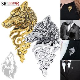 Brooches Vintage Animal Wolf Women Accessories Mens Retro Medal Brooch Pins Suit Decoration Ornaments Buckle Fashion Gifts